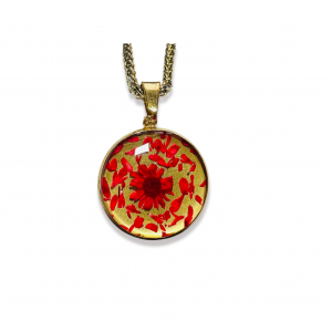 Collier FLORA en acier inoxydable en fleurs séchées – personnalisable
