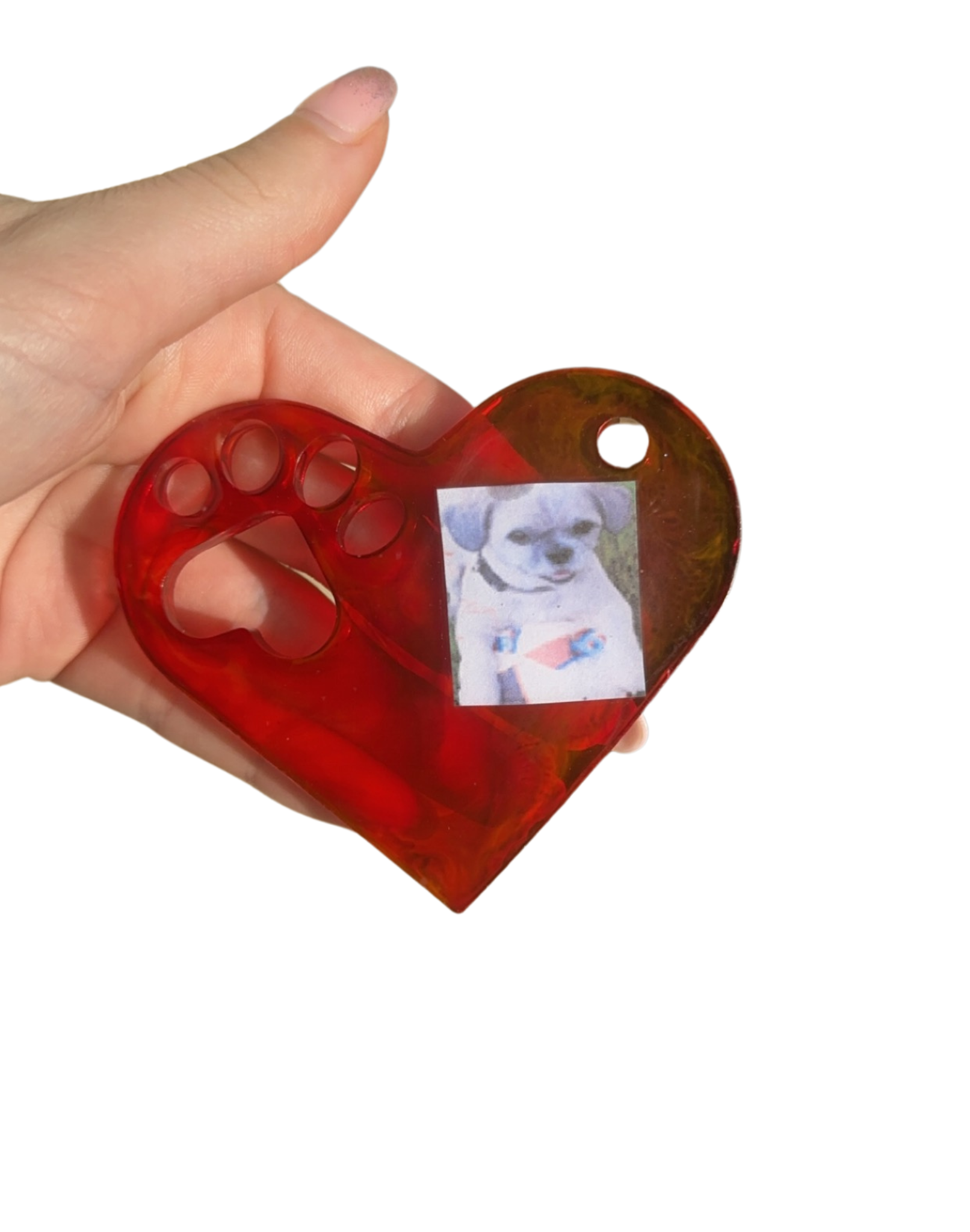 Porte clef coeur et patte - Personnalisable – Image 2