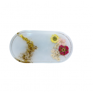 Plateau en résine fleurs – non personnalisable