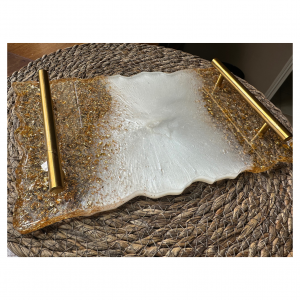 Plateau résine avec poignées – personnalisable