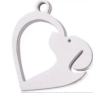 Breloque coeur/chien