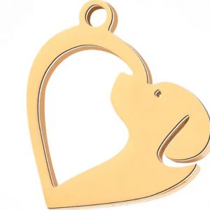Breloque coeur/chien